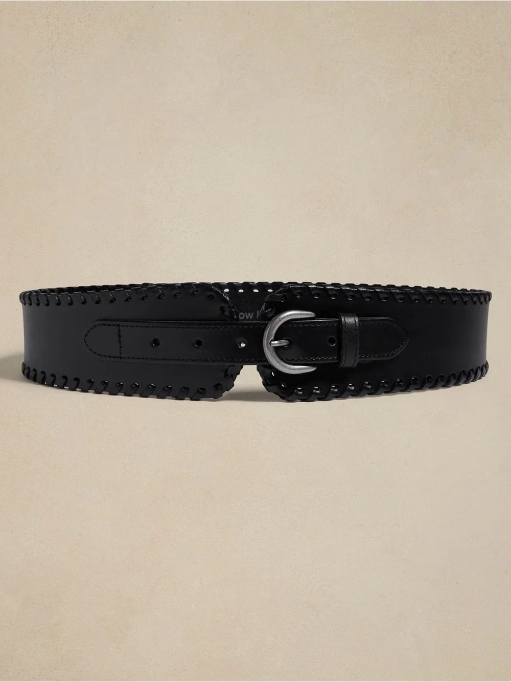 Banana Republic Leather corset Whipstitch Belt Black Genuine Leather size L